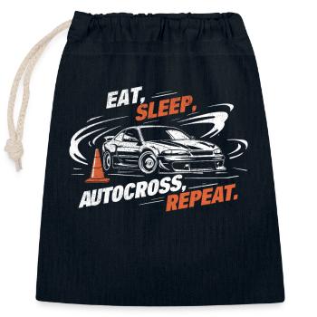 Autocross drôle manger dormir autocross répéter la conduite - Sac cadeau en coton avec cordon (25 x 30 cm) - bleu marine - Devant