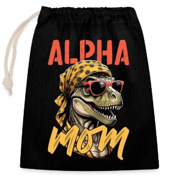 Maman alpha Drôle Dinosaure Iconique Maman - Sac cadeau en coton avec cordon (25 x 30 cm) - noir - Devant