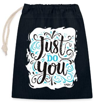 Just be yourself! - Closable cotton gift bag (25x30cm) - navy - Front