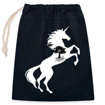 Unicorn Tree Of Life Symbol T-Shirt Yoga Magical - Closable cotton gift bag (25x30cm) - navy - Front