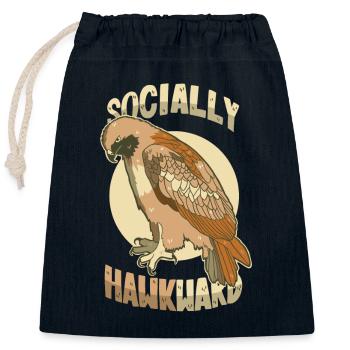 Falcon: Socially Awkward - Closable cotton gift bag (25x30cm) - navy - Front