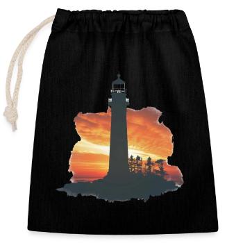 Lighthouse - Closable cotton gift bag (25x30cm) - black - Front