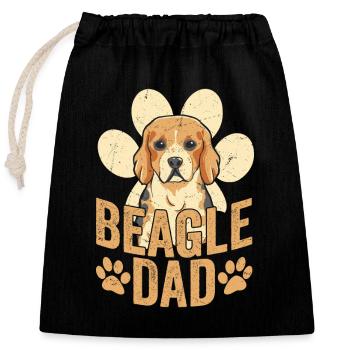Beagle Dad Dog Owner Puppy Beagles - Verschließbarer Geschenkbeutel aus Baumwolle (25x30cm) - Schwarz - Vorne