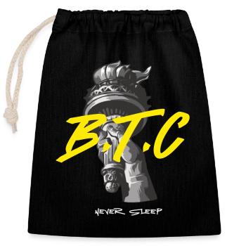 Bitcoin Never Sleeps Bitcoin Btc Crypto Currency - Closable cotton gift bag (25x30cm) - black - Front