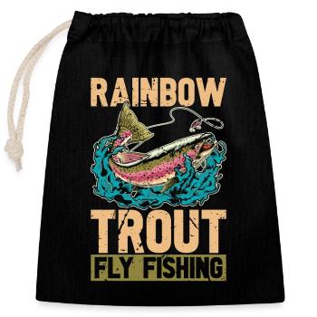 Trout Fishing Rainbow Trout Fly Fishing Tournament - Closable cotton gift bag (25x30cm) - black - Front