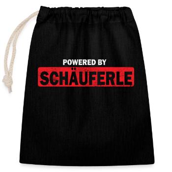 German food Schäuferle Franconia dialect - Closable cotton gift bag (25x30cm) - black - Front