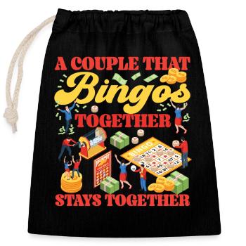 Bingo Player Couple Girlfriend - Verschließbarer Geschenkbeutel aus Baumwolle (25x30cm) - Schwarz - Vorne