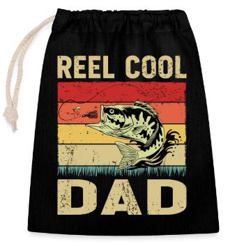 Reel Cool Dad - Closable cotton gift bag (25x30cm) - black - Front