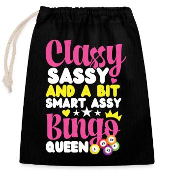 Bingo Player Classy Sassy And A - Closable cotton gift bag (25x30cm) - black - Front
