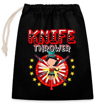 Knife Thrower Theme Party Circus Costume - Closable cotton gift bag (25x30cm) - black - Front