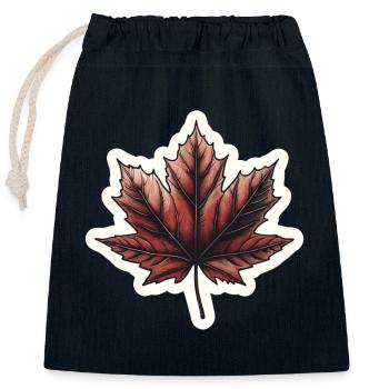 Herbst Laub Blatt Jahreszeit Oktober Wetter - Verschließbarer Geschenkbeutel aus Baumwolle (25x30cm) - Navy - Vorne