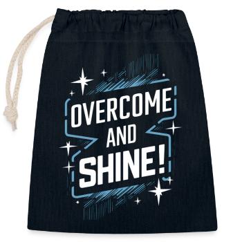 Überwinde Und Strahle Motivation - Verschließbarer Geschenkbeutel aus Baumwolle (25x30cm) - Navy - Vorne