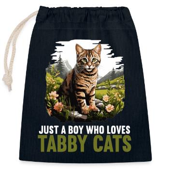 Tabby Kätzchen Tabby Katze - Verschließbarer Geschenkbeutel aus Baumwolle (25x30cm) - Navy - Vorne