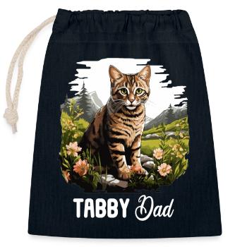 Tabby Kätzchen Tabby Katze - Verschließbarer Geschenkbeutel aus Baumwolle (25x30cm) - Navy - Vorne