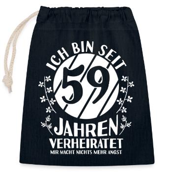 Ehe Gezeitenhochzeit 59 Jahre Verheiratet Hochzeit - Verschließbarer Geschenkbeutel aus Baumwolle (25x30cm) - Navy - Vorne