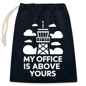 Air Traffic Controller Aircraft Flight Service - Closable cotton gift bag (25x30cm) - navy - Front