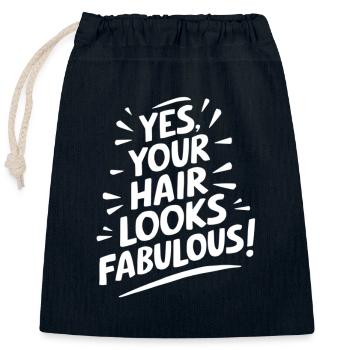 Yes, your hair looks fabulous - Closable cotton gift bag (25x30cm) - navy - Front