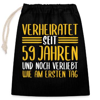 Mariage Mariage de marée 59 ans de mariage - Sac cadeau en coton avec cordon (25 x 30 cm) - noir - Devant