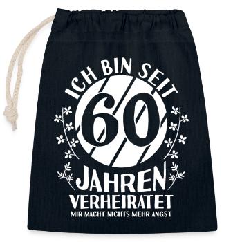 Ehe Diamantene Hochzeit 60 Jahre Verheiratet Hochz - Verschließbarer Geschenkbeutel aus Baumwolle (25x30cm) - Navy - Vorne