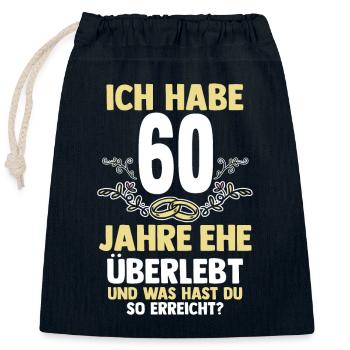 Ehe Diamantene Hochzeit 60 Jahre Verheiratet Hochz - Verschließbarer Geschenkbeutel aus Baumwolle (25x30cm) - Navy - Vorne