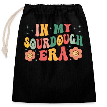 Sourdough Whisperer Bakery Bakers Retro Outfit - Verschließbarer Geschenkbeutel aus Baumwolle (25x30cm) - Schwarz - Vorne
