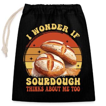 Boulangerie Boulangerie Amateur Passionné de Levain Rétro - Sac cadeau en coton avec cordon (25 x 30 cm) - noir - Devant