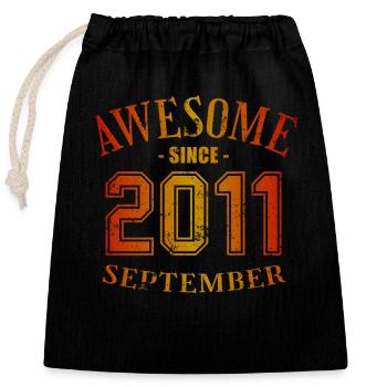 September 2011 - Birthday in September Awesome - Closable cotton gift bag (25x30cm) - black - Front