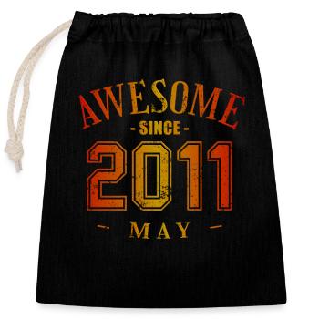 May 2011 - Birthday in May Awesome - Closable cotton gift bag (25x30cm) - black - Front