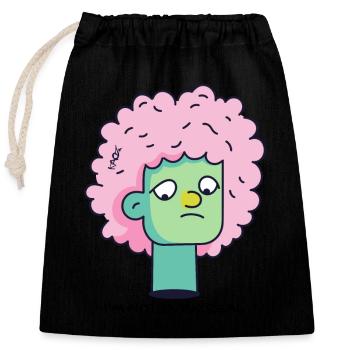 I'm not even real - Closable cotton gift bag (25x30cm) - black - Front