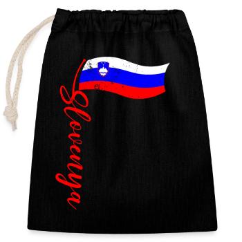 Slovenija Herkunft Slowenische Flagge Balkan - Verschließbarer Geschenkbeutel aus Baumwolle (25x30cm) - Schwarz - Vorne