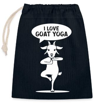 I love goat yoga, balance & harmony - Closable cotton gift bag (25x30cm) - navy - Front