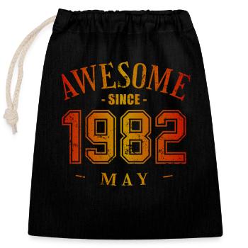 May 1982 - Birthday in May Awesome - Closable cotton gift bag (25x30cm) - black - Front