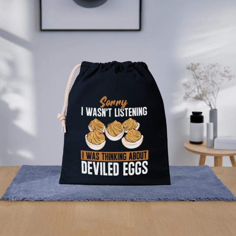 Stuffed Eggs Deviled Eggs Closable cotton gift bag (25x30cm)