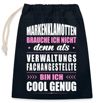 Verwaltungsfachangestellte Abschluss Prüfung Büro - Verschließbarer Geschenkbeutel aus Baumwolle (25x30cm) - Navy - Vorne