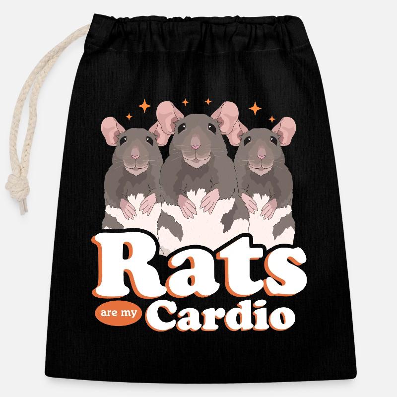 Ratten Rattenbesitzer Ratte Geschenk - Verschließbarer Geschenkbeutel aus Baumwolle (25x30cm) - Schwarz