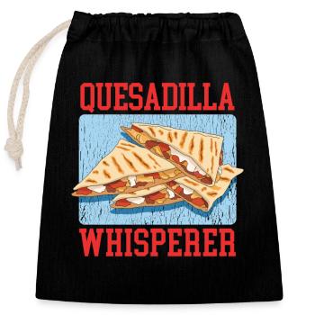 Quesadilla Tortilla Quesadillas Gift - Closable cotton gift bag (25x30cm) - black - Front