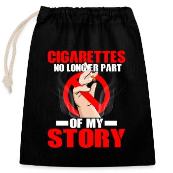 Les cigarettes ne font plus partie de mon histoire Healthy Quit - Sac cadeau en coton avec cordon (25 x 30 cm) - noir - Devant