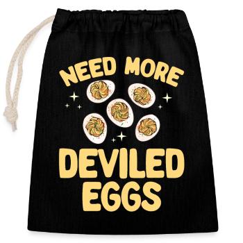 Gefüllte Eier Deviled Eggs - Verschließbarer Geschenkbeutel aus Baumwolle (25x30cm) - Schwarz - Vorne