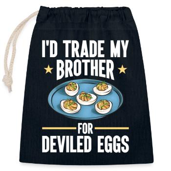 Gefüllte Eier Deviled Eggs - Verschließbarer Geschenkbeutel aus Baumwolle (25x30cm) - Navy - Vorne