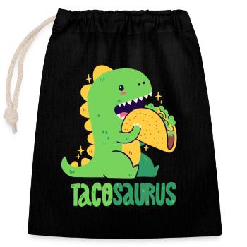 Tacosaurus - Closable cotton gift bag (25x30cm) - black - Front