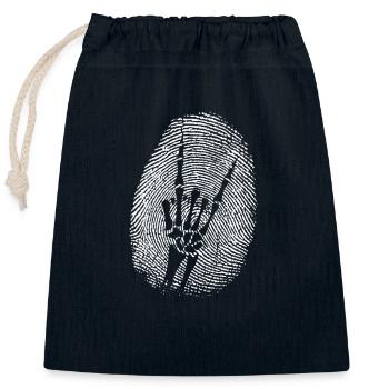gehörnte Hand Fingerabdruck Musikrichtung - Verschließbarer Geschenkbeutel aus Baumwolle (25x30cm) - Navy - Vorne