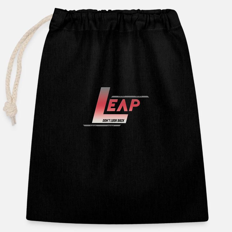 Leap Forward: Embrace the Future - Closable cotton gift bag (25x30cm) - black