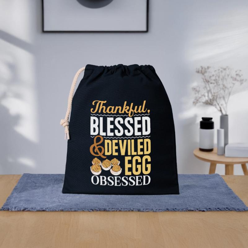 Stuffed Eggs Deviled Eggs Closable cotton gift bag (25x30cm)