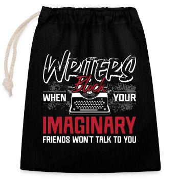 Writing Writers Block When Your Publisher Novelist - Closable cotton gift bag (25x30cm) - black - Front
