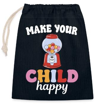Bubblegum Nostalgia Kids Candy Candy - Closable cotton gift bag (25x30cm) - navy - Front