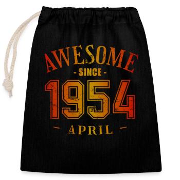 Avril 1954 - Anniversaire en avril Génial - Sac cadeau en coton avec cordon (25 x 30 cm) - noir - Devant