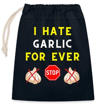 I HATE GARLIC FOR EVER INGREDIENT TASTE VAMPIRE - Sac cadeau en coton avec cordon (25 x 30 cm) - bleu marine - Devant