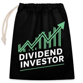 Funny Dividend Investor Financial Independence - Closable cotton gift bag (25x30cm) - black - Front