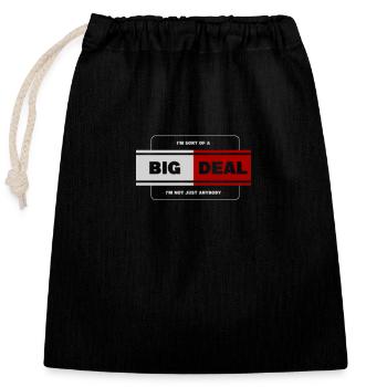 Big Deal Energie - Verschließbarer Geschenkbeutel aus Baumwolle (25x30cm) - Schwarz - Vorne