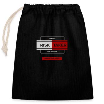 Fearless Trailblazer: Risk Taker - Closable cotton gift bag (25x30cm) - black - Front